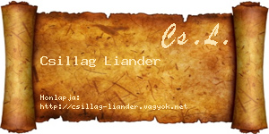 Csillag Liander névjegykártya
